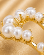 Elegant Open Pearl Statement Ring