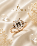 Radiant Emerald-Cut Crystal Solitaire Ring