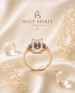 Radiant Emerald-Cut Crystal Solitaire Ring