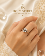 Radiant Emerald-Cut Crystal Solitaire Ring