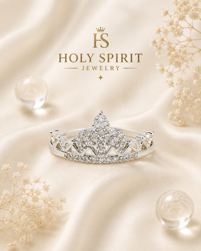 Elegant Rose Gold Crown Crystal Ring