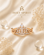 Elegant Rose Gold Crown Crystal Ring