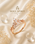 Elegant Rose Gold Crown Crystal Ring