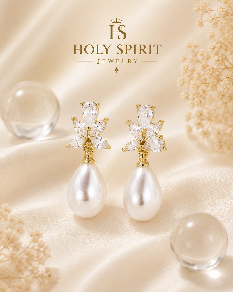 Luxury Pearl & Crystal Drop Earrings for Women