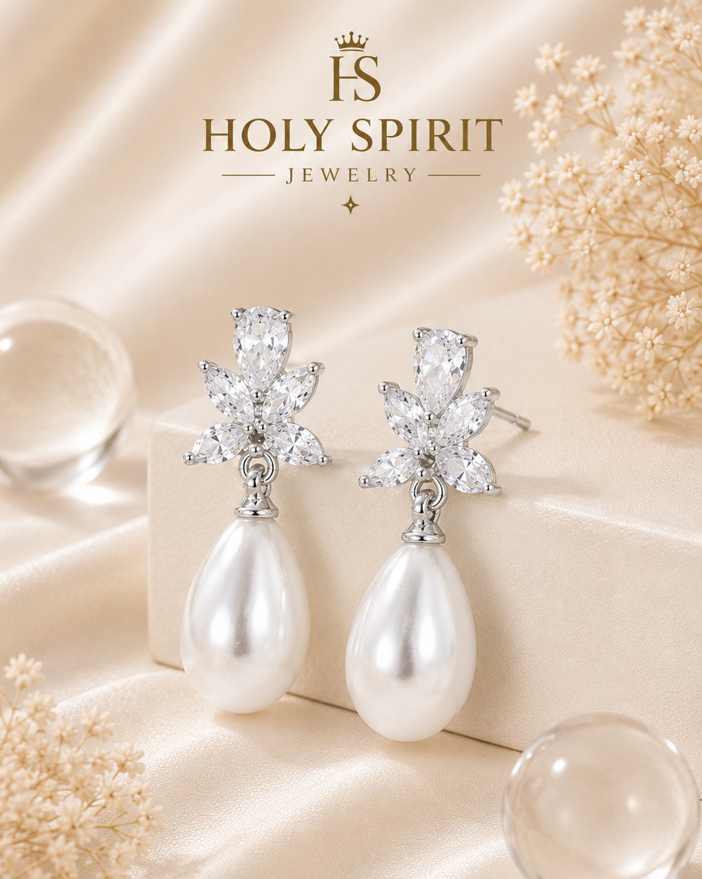 Luxury Pearl & Crystal Drop Earrings for Women