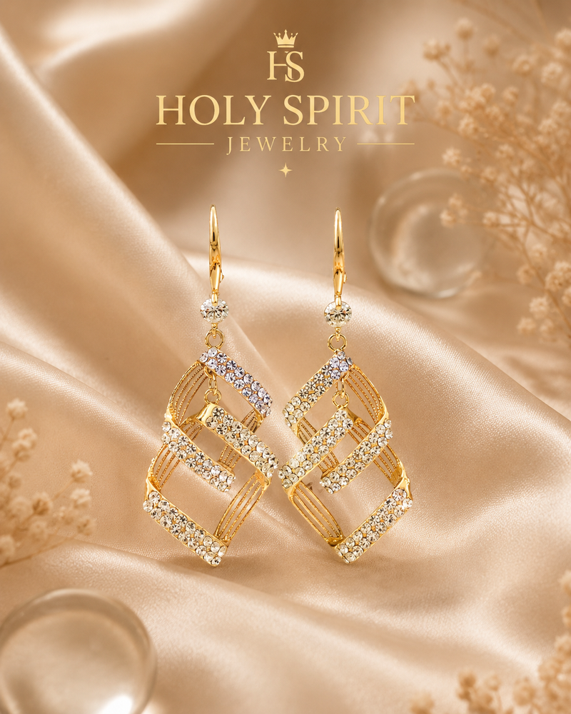 Luxury Geometric Crystal Drop Earrings for Women