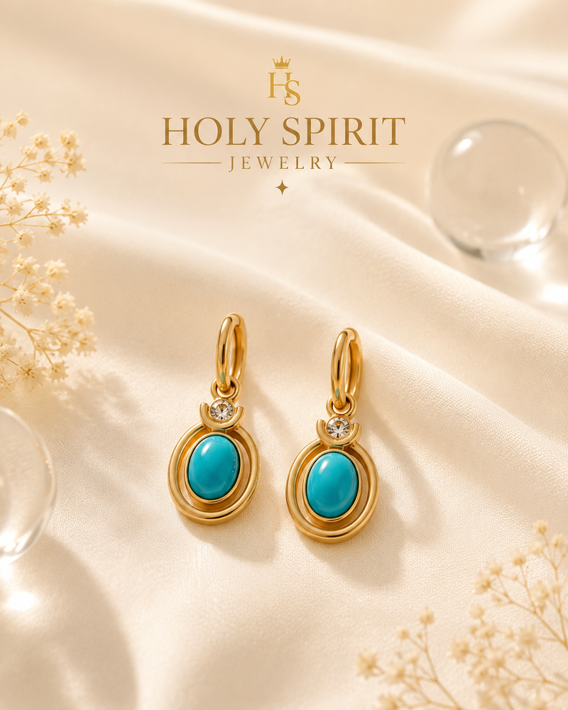Vintage Turquoise Drop Earrings for Women