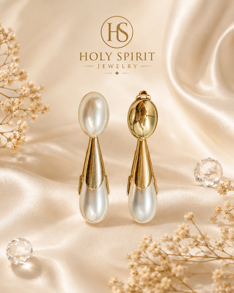 French Pearl Drop Earrings for Women