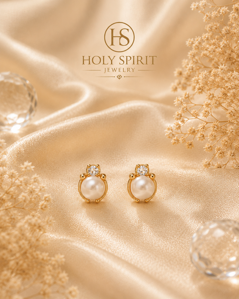Classic Pearl Stud Earrings for Women