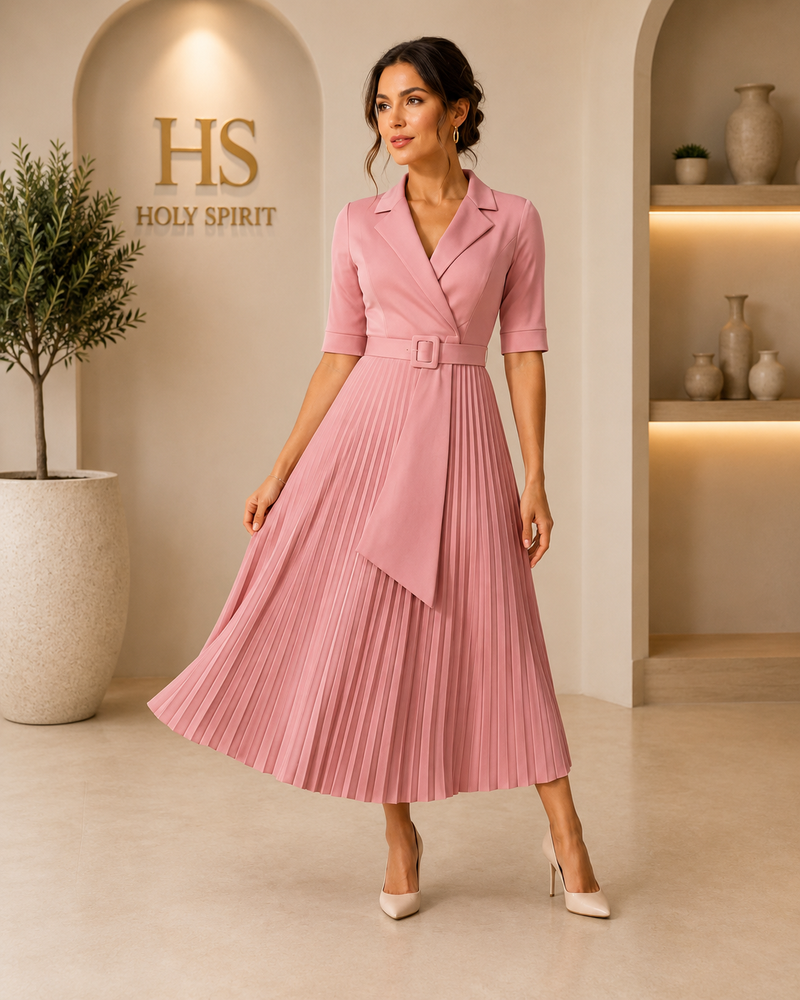 Celeste Grace Pleated Midi Dress