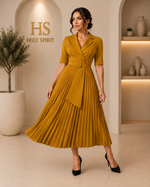 Celeste Grace Pleated Midi Dress