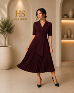 Celeste Grace Pleated Midi Dress