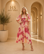 Rosewater Bloom Midi Dress