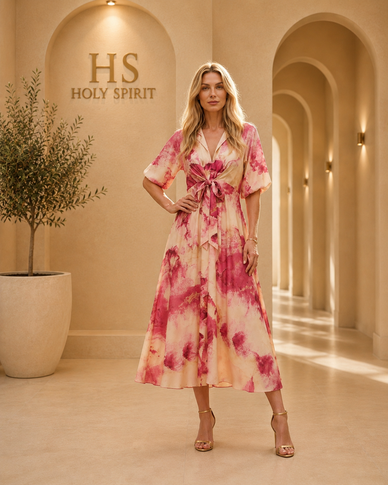 Rosewater Bloom Midi Dress