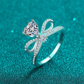 925 Sterling Silver Moissanite Zircon Heart Shape Rings