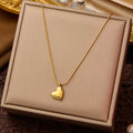 Wholesale Jewelry Elegant French Style Simple Style Heart Shape 304 Stainless Steel 18K Gold Plated Pendant Necklace