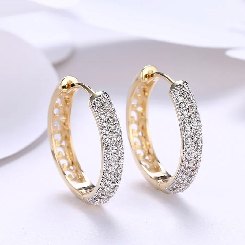 fashion geometric rhinestone inlay zircon women's earrings 1 pair