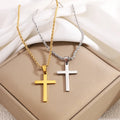 Stainless steel necklace Golden twist chain cross necklace titanium steel non-fading fashion all-match boys pendant