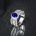 Geometric Women’s Ring in 925 Sterling Silver with Platinum Plating 0.03µm Featuring Three-Dimensional Craftsmanship and Zircon Inlay