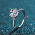 925 Sterling Silver Moissanite Zircon Square Rings