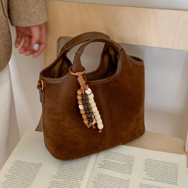 Suede Bucket Bag for Women, Stylish and Soft Crossbody Purse